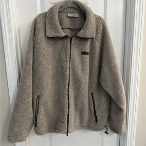 Essentials Taupe Sherpa Windbreaker Jacket